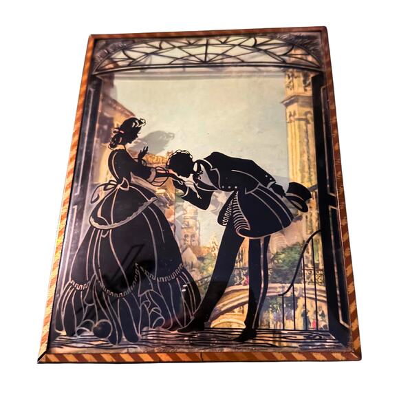 Vintage Reverse Painted Silhouette Glass Wall Plaques – Mid Century Shadow Art - Picture 6 of 16